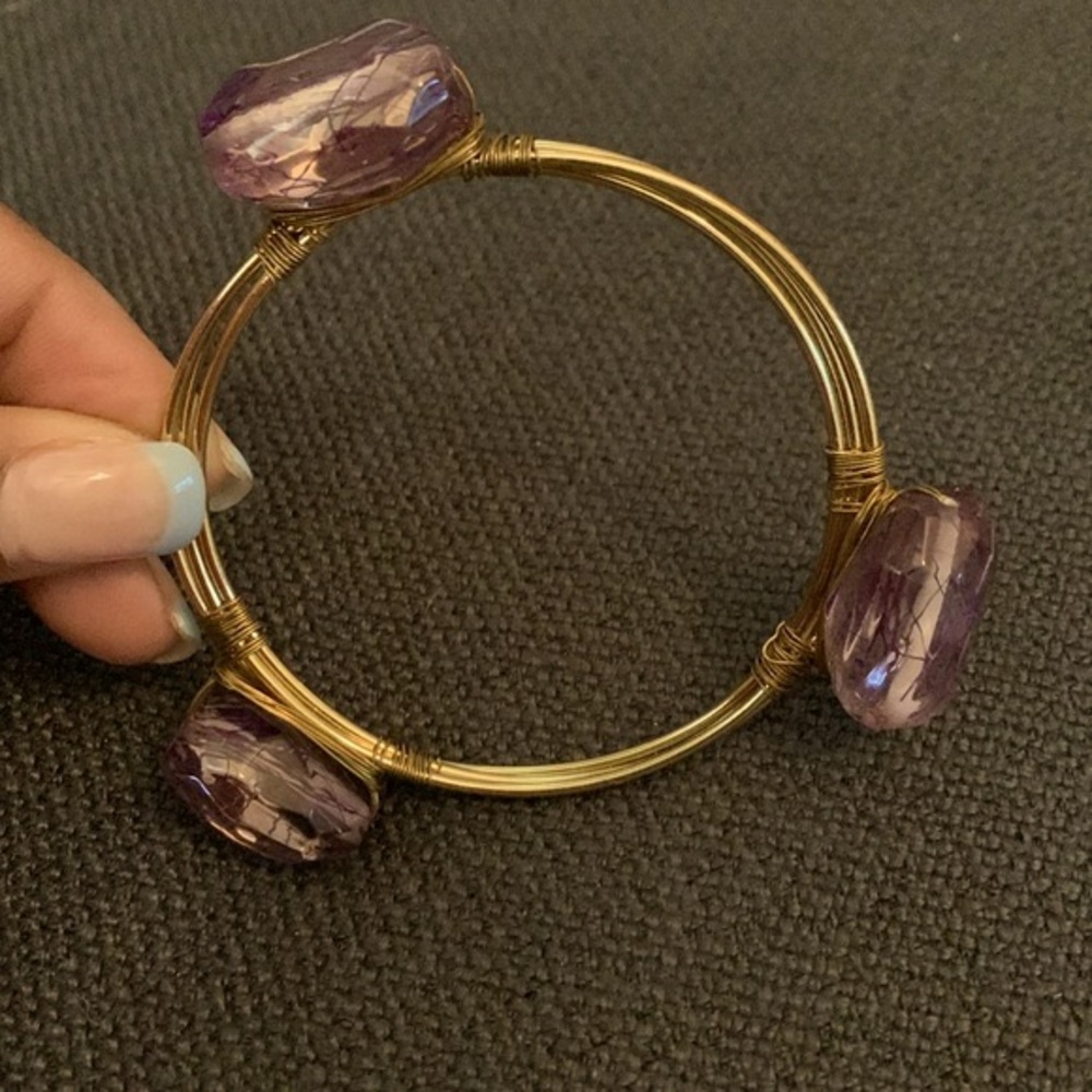 Amethyst Tone Wire Wrapped Bracelet